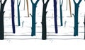 Animal trails in the winter forest. horizontal seamless vector pattern Royalty Free Stock Photo